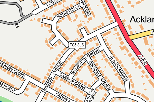 TS5 8LS map - OS OpenMap – Local (Ordnance Survey)