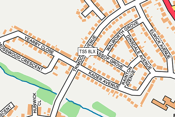 TS5 8LX map - OS OpenMap – Local (Ordnance Survey)