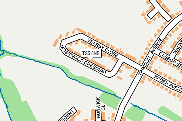 TS5 8NB map - OS OpenMap – Local (Ordnance Survey)