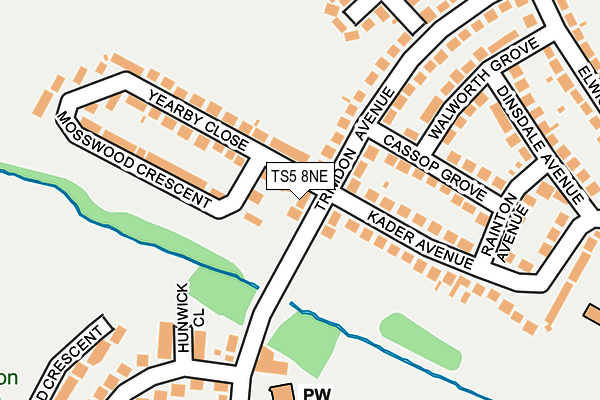 TS5 8NE map - OS OpenMap – Local (Ordnance Survey)