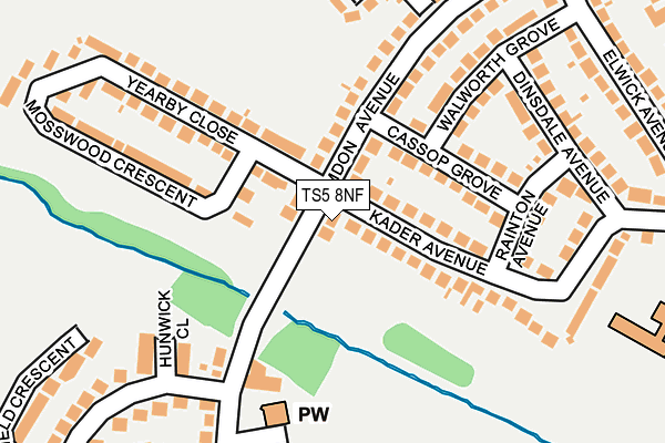 TS5 8NF map - OS OpenMap – Local (Ordnance Survey)