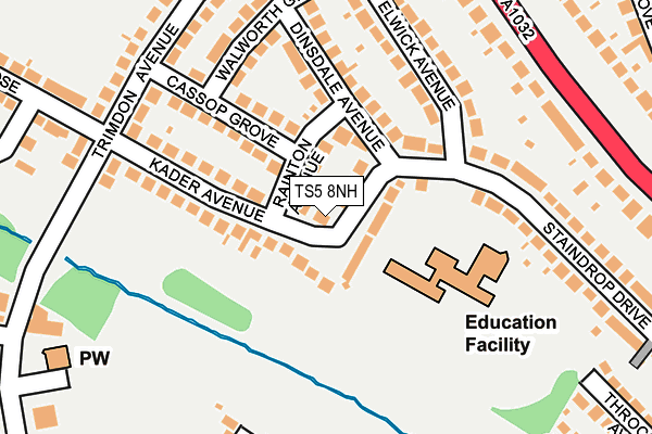 TS5 8NH map - OS OpenMap – Local (Ordnance Survey)