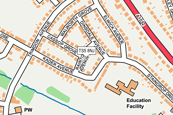 TS5 8NJ map - OS OpenMap – Local (Ordnance Survey)