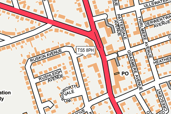 TS5 8PH map - OS OpenMap – Local (Ordnance Survey)