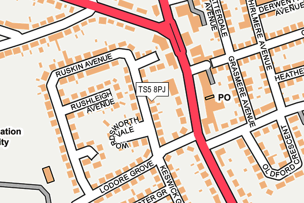 TS5 8PJ map - OS OpenMap – Local (Ordnance Survey)
