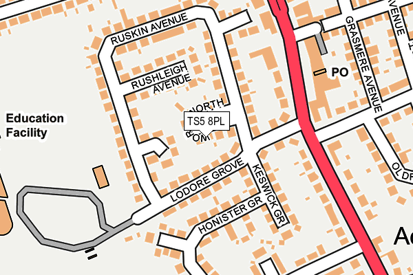 TS5 8PL map - OS OpenMap – Local (Ordnance Survey)