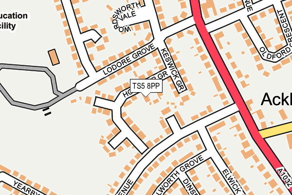 TS5 8PP map - OS OpenMap – Local (Ordnance Survey)