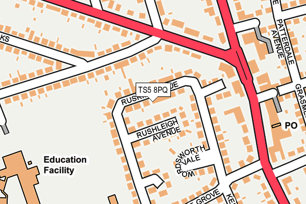 TS5 8PQ map - OS OpenMap – Local (Ordnance Survey)