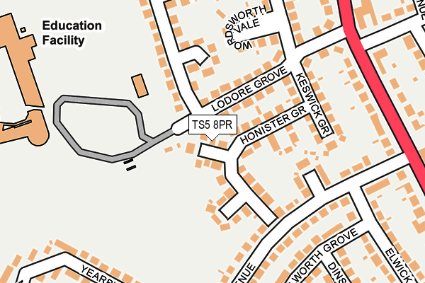 TS5 8PR map - OS OpenMap – Local (Ordnance Survey)