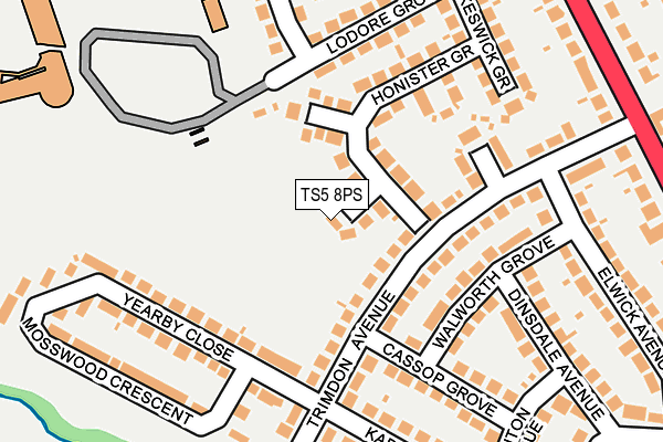 TS5 8PS map - OS OpenMap – Local (Ordnance Survey)