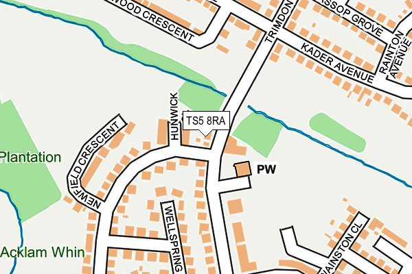 TS5 8RA map - OS OpenMap – Local (Ordnance Survey)