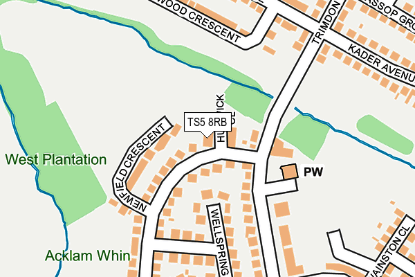 TS5 8RB map - OS OpenMap – Local (Ordnance Survey)