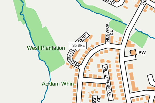 TS5 8RE map - OS OpenMap – Local (Ordnance Survey)