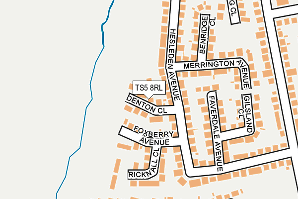 TS5 8RL map - OS OpenMap – Local (Ordnance Survey)