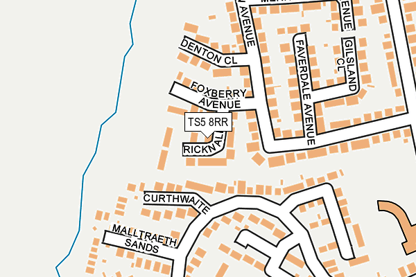 TS5 8RR map - OS OpenMap – Local (Ordnance Survey)