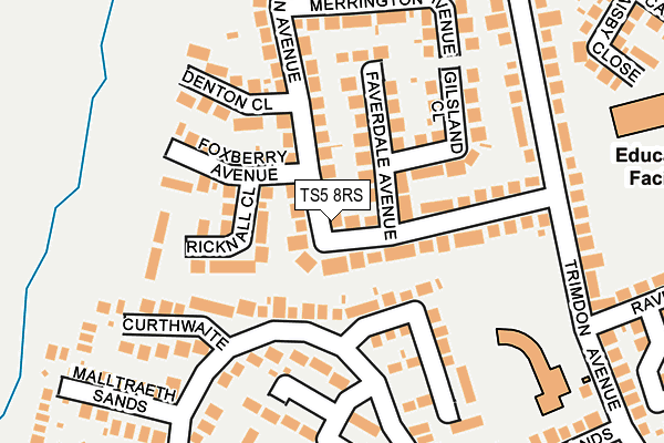 TS5 8RS map - OS OpenMap – Local (Ordnance Survey)