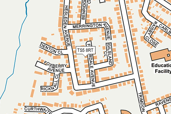 TS5 8RT map - OS OpenMap – Local (Ordnance Survey)