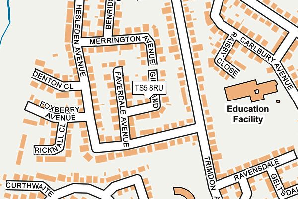 TS5 8RU map - OS OpenMap – Local (Ordnance Survey)