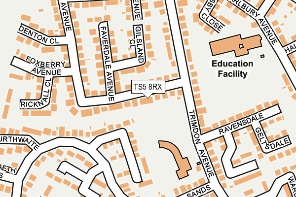 TS5 8RX map - OS OpenMap – Local (Ordnance Survey)