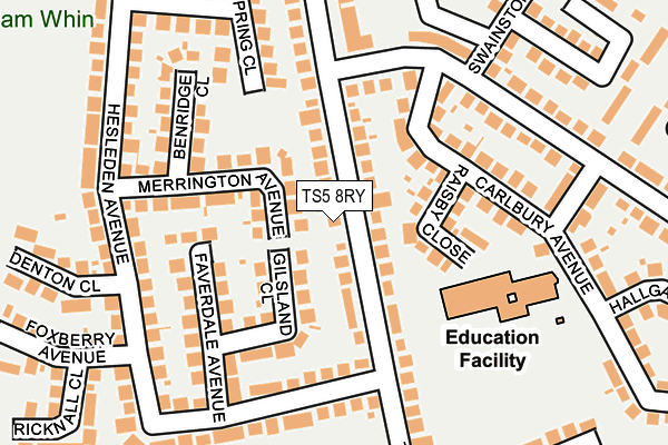 TS5 8RY map - OS OpenMap – Local (Ordnance Survey)