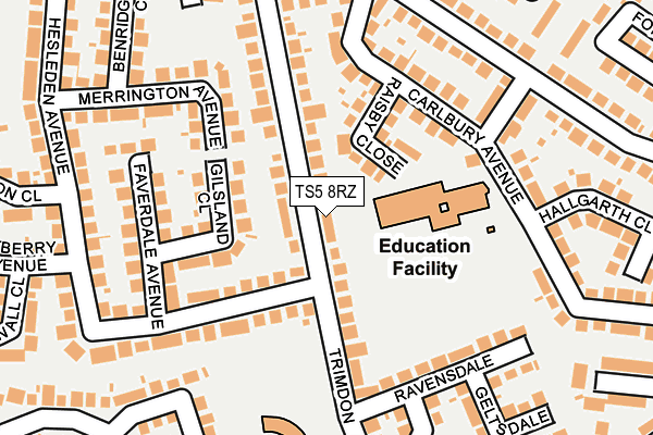 TS5 8RZ map - OS OpenMap – Local (Ordnance Survey)