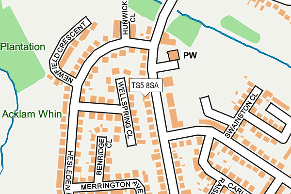 TS5 8SA map - OS OpenMap – Local (Ordnance Survey)