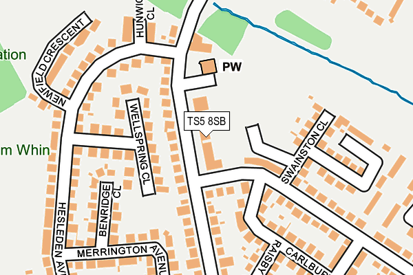 TS5 8SB map - OS OpenMap – Local (Ordnance Survey)