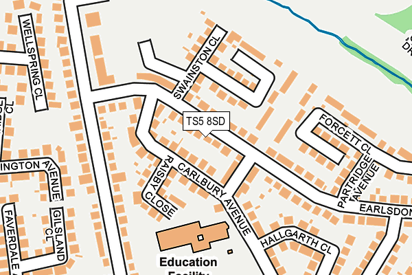 TS5 8SD map - OS OpenMap – Local (Ordnance Survey)