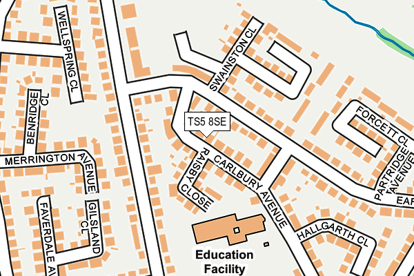 TS5 8SE map - OS OpenMap – Local (Ordnance Survey)