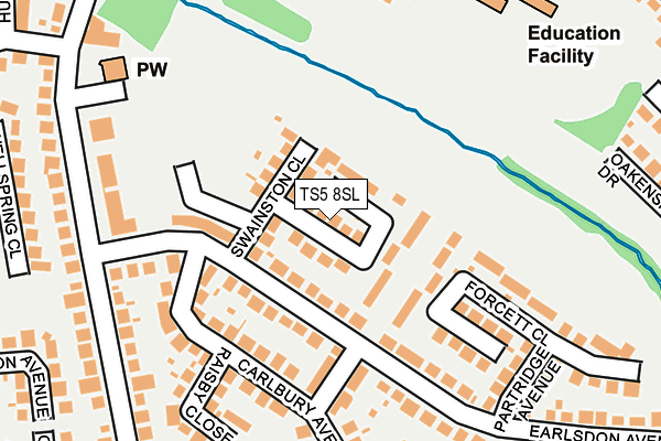 TS5 8SL map - OS OpenMap – Local (Ordnance Survey)