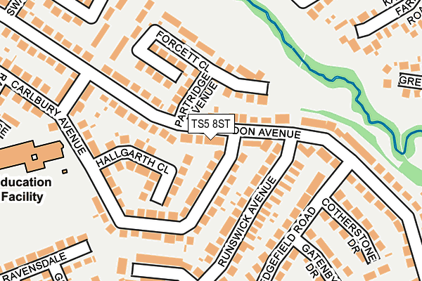 TS5 8ST map - OS OpenMap – Local (Ordnance Survey)