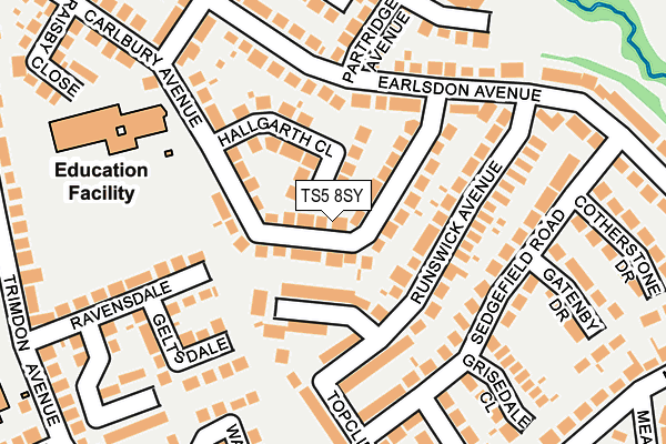 TS5 8SY map - OS OpenMap – Local (Ordnance Survey)