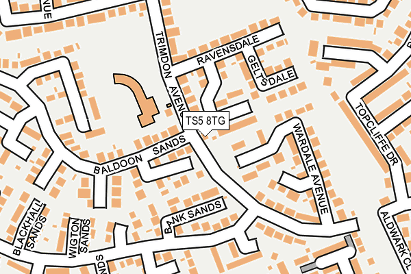 TS5 8TG map - OS OpenMap – Local (Ordnance Survey)