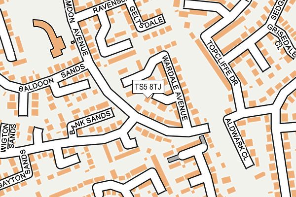 TS5 8TJ map - OS OpenMap – Local (Ordnance Survey)