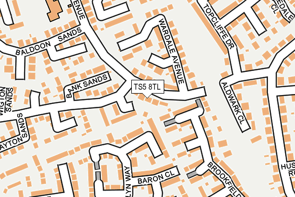 TS5 8TL map - OS OpenMap – Local (Ordnance Survey)