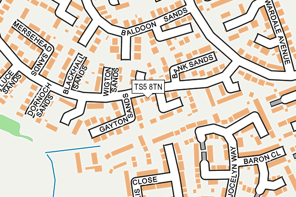 TS5 8TN map - OS OpenMap – Local (Ordnance Survey)