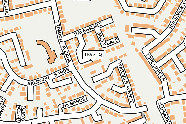 TS5 8TQ map - OS OpenMap – Local (Ordnance Survey)