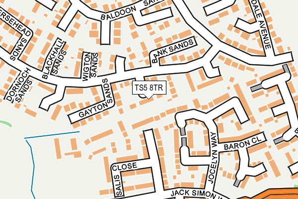 TS5 8TR map - OS OpenMap – Local (Ordnance Survey)