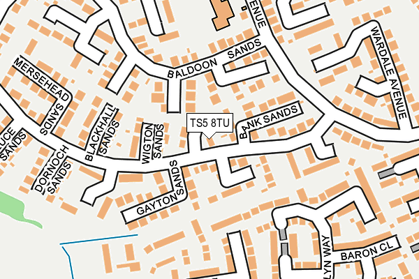 TS5 8TU map - OS OpenMap – Local (Ordnance Survey)