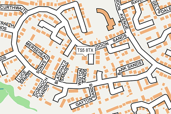 TS5 8TX map - OS OpenMap – Local (Ordnance Survey)