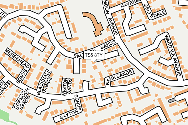 TS5 8TY map - OS OpenMap – Local (Ordnance Survey)