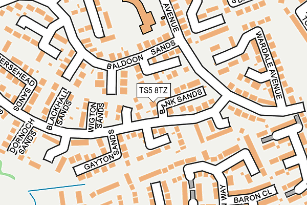 TS5 8TZ map - OS OpenMap – Local (Ordnance Survey)