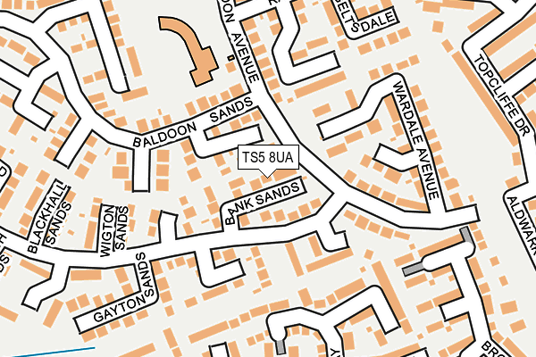 TS5 8UA map - OS OpenMap – Local (Ordnance Survey)