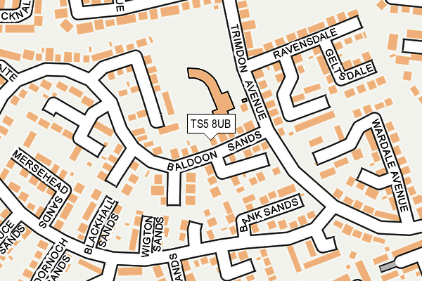 TS5 8UB map - OS OpenMap – Local (Ordnance Survey)