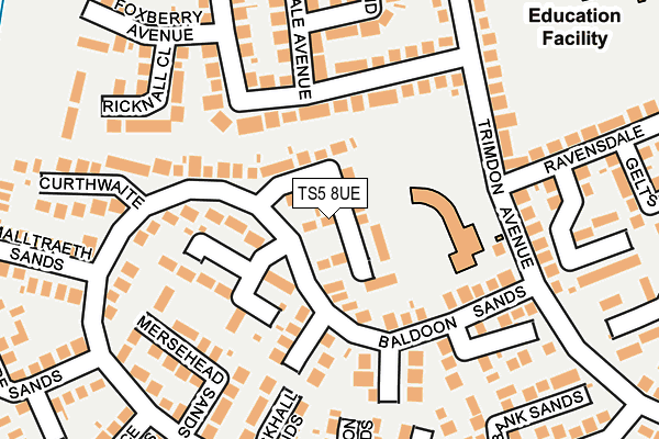 TS5 8UE map - OS OpenMap – Local (Ordnance Survey)