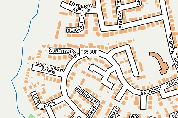 TS5 8UF map - OS OpenMap – Local (Ordnance Survey)