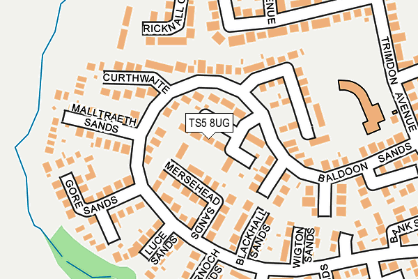 TS5 8UG map - OS OpenMap – Local (Ordnance Survey)