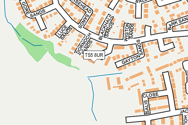 TS5 8UR map - OS OpenMap – Local (Ordnance Survey)