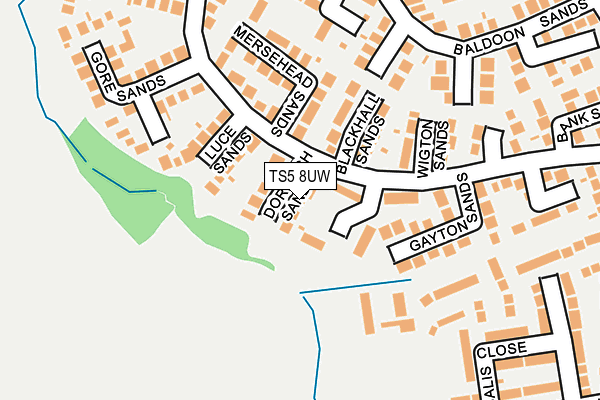 TS5 8UW map - OS OpenMap – Local (Ordnance Survey)