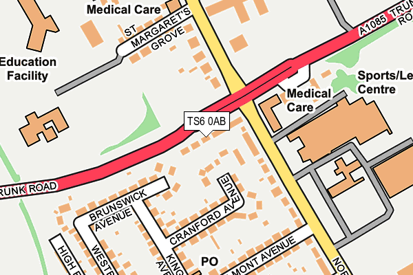 TS6 0AB map - OS OpenMap – Local (Ordnance Survey)